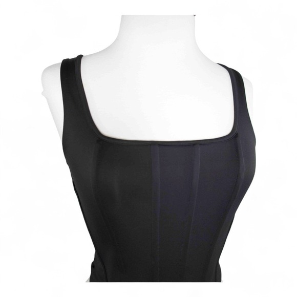 Express -‎ Black Corset Tank Top - XS Body Contour Y2K Edgy Grunge Streetwear - Picture 5 of 10